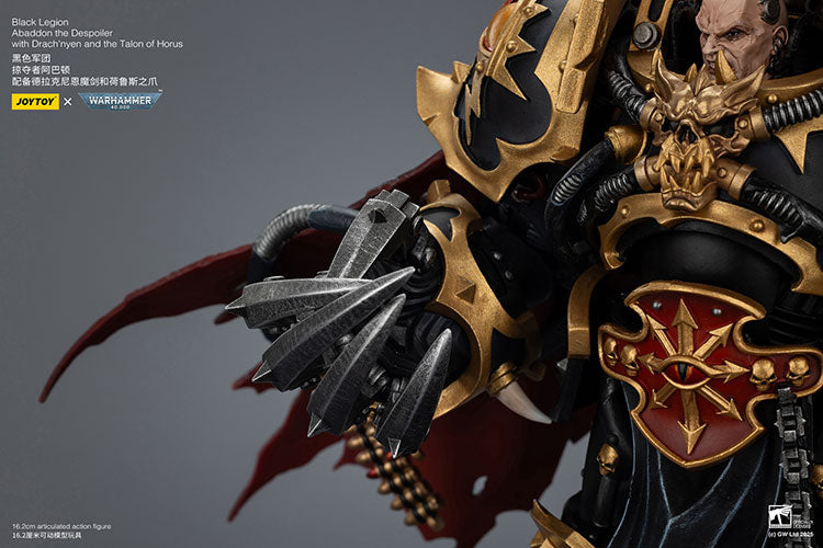 Joytoy 1/18 Warhammer 40k Black Legion - Abaddon the Despoiler with Drach'nyen and the Talon of Horus