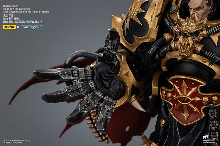 Joytoy 1/18 Warhammer 40k Black Legion - Abaddon the Despoiler with Drach'nyen and the Talon of Horus