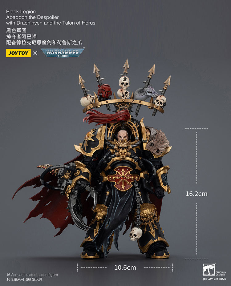 Joytoy 1/18 Warhammer 40k Black Legion - Abaddon the Despoiler with Drach'nyen and the Talon of Horus
