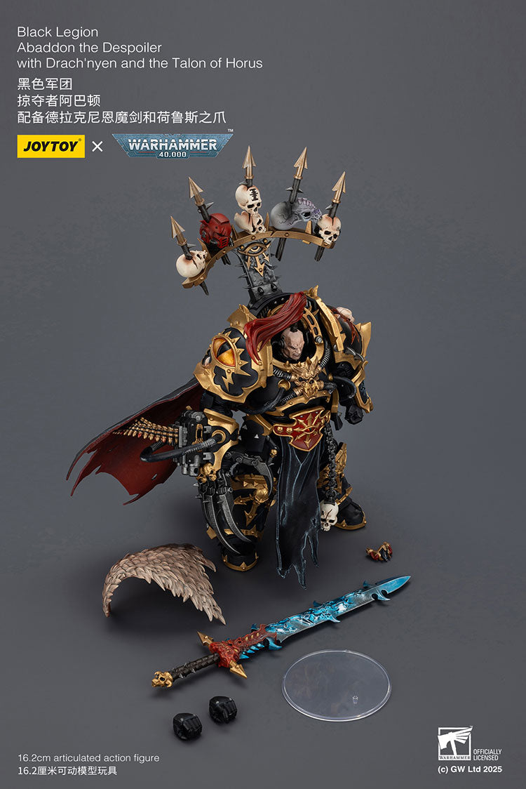 Joytoy 1/18 Warhammer 40k Black Legion - Abaddon the Despoiler with Drach'nyen and the Talon of Horus