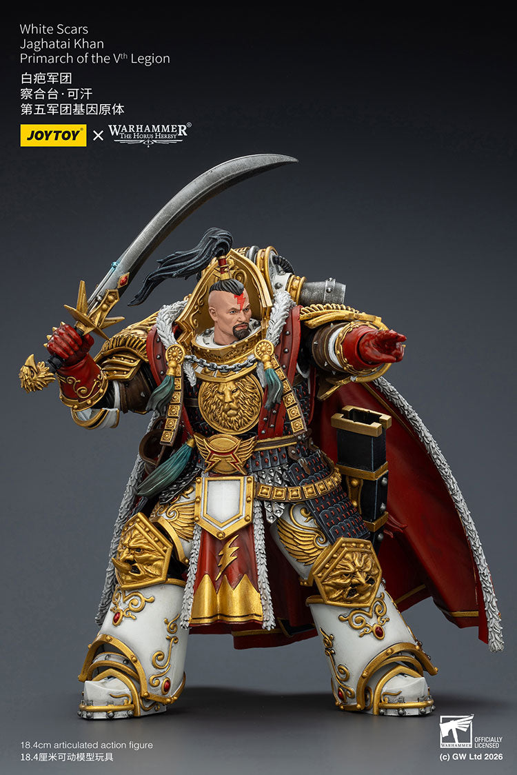 Joytoy 1/18 Warhammer The Horus Heresy White Scars Jaghatai Khan Primarch of the Vth Legion