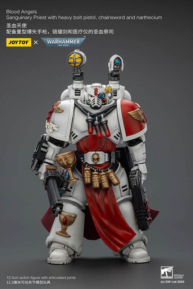 Joytoy 1/18 Warhammer 40k Blood Angels - Sanguinary Priest with Heavy bolt pistol, chainsword and narthecium