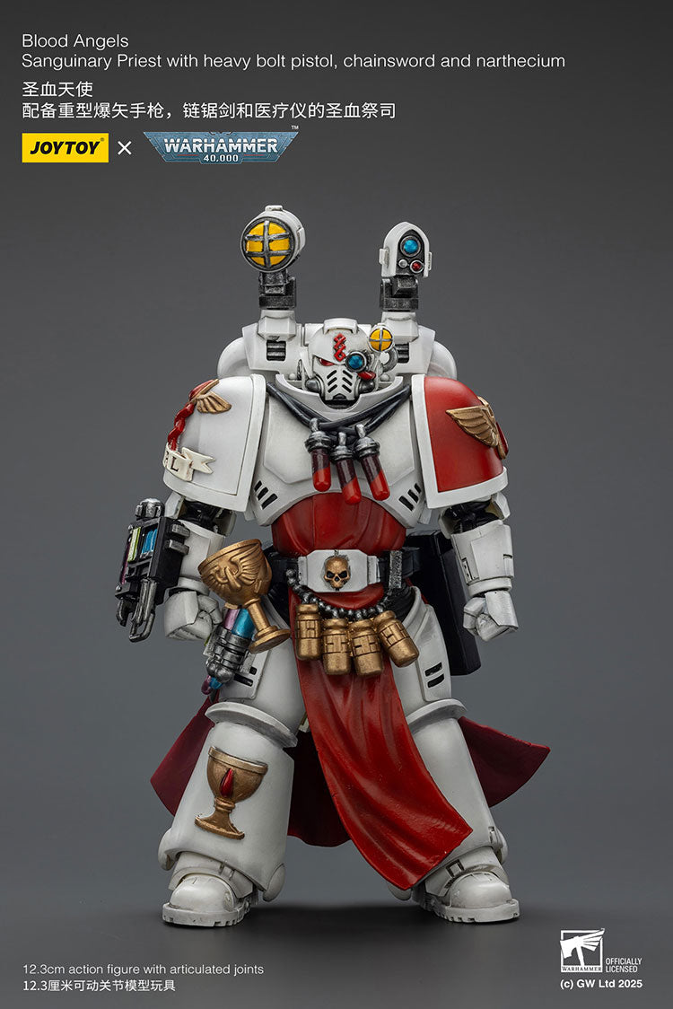 Joytoy 1/18 Warhammer 40k Blood Angels - Sanguinary Priest with Heavy bolt pistol, chainsword and narthecium