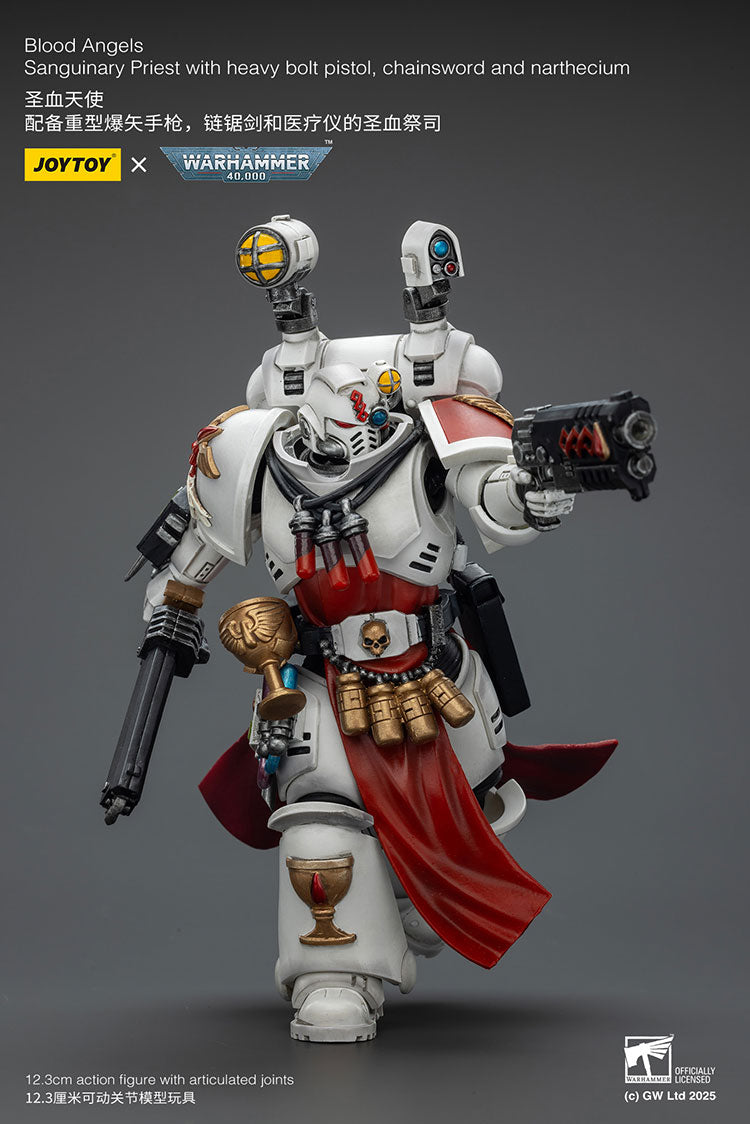 Joytoy 1/18 Warhammer 40k Blood Angels - Sanguinary Priest with Heavy bolt pistol, chainsword and narthecium