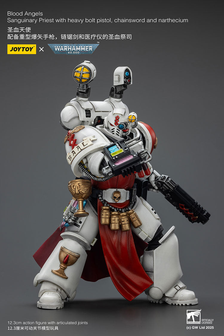 Joytoy 1/18 Warhammer 40k Blood Angels - Sanguinary Priest with Heavy bolt pistol, chainsword and narthecium