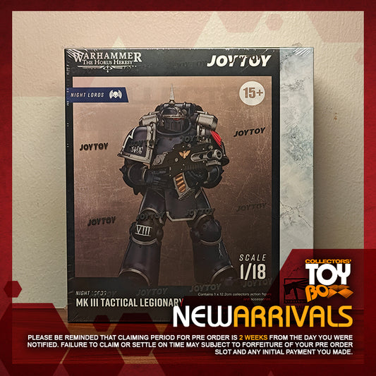 Joytoy 1/18 Warhammer The Horus Heresy Night Lords - MKIII Tactical Legionary with Bolter and Bolt Pistol