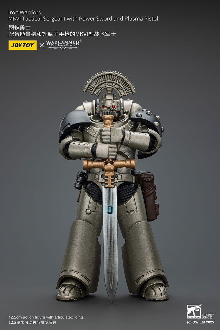 Joytoy 1/18 Warhammer The Horus Heresy Iron Warriors - MKVI Tactical Sergeant with Power Sword and Plasma Pistol