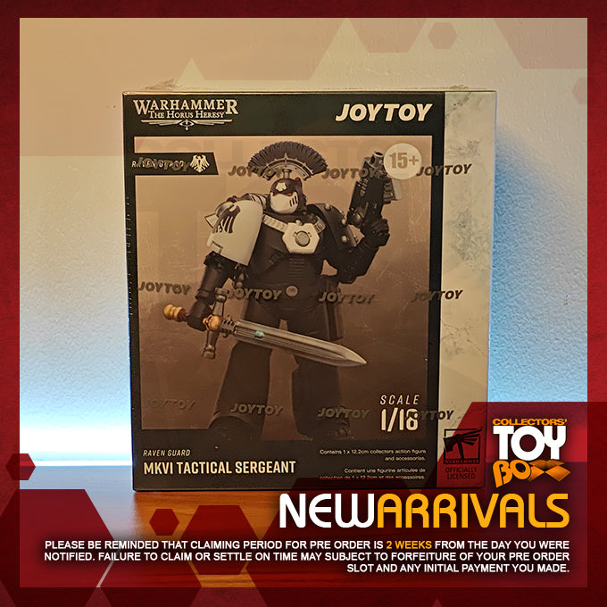 Joytoy 1/18 Warhammer The Horus Heresy Raven Guard - MkVI Tactical Sergeant with Power Sword, Bolter and Plasma Pistol
