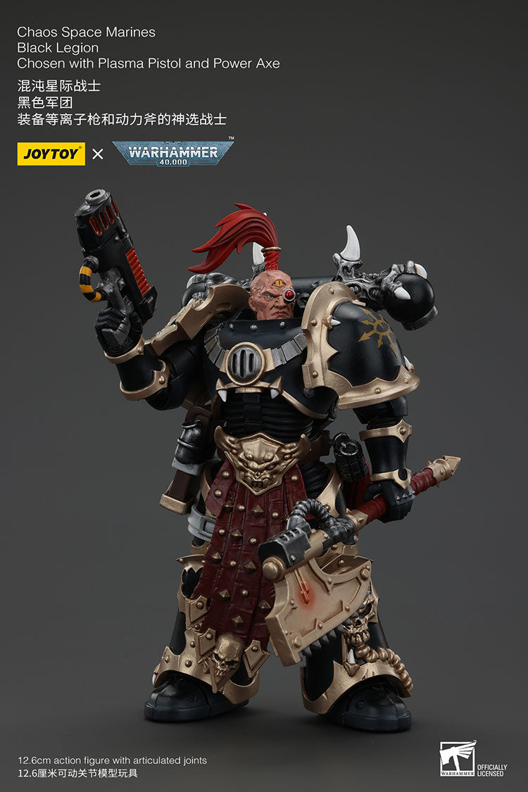 Joytoy 1/18 Warhammer 40k Chaos Space Marines Black Legion - Chosen with Plasma Pistol and Power Axe