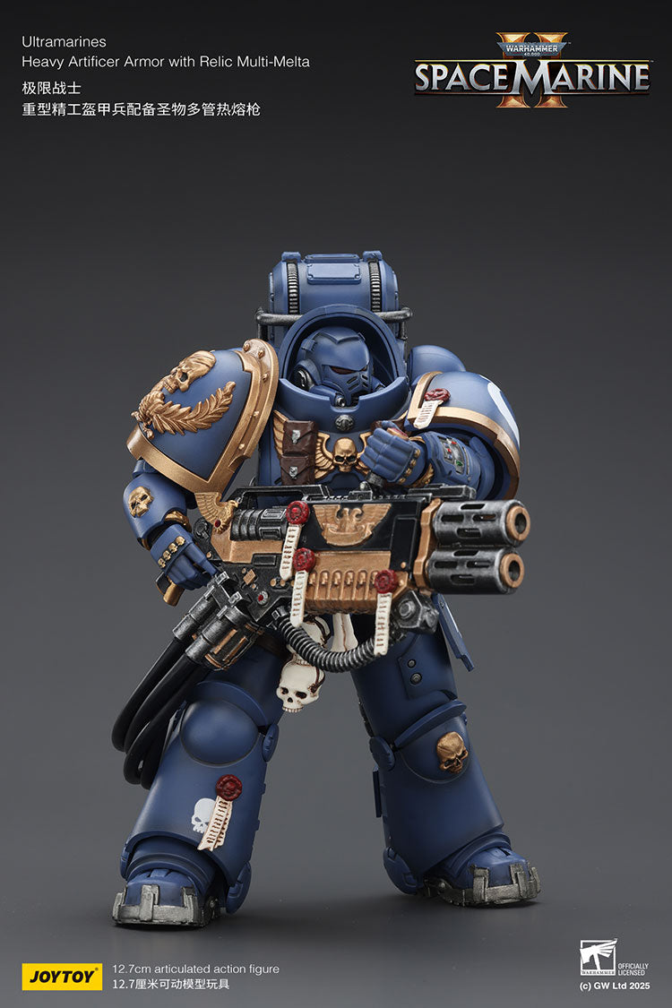 Joytoy 1/18 Warhammer 40k Space Marine Ultramarines - Heavy Artificer Armor with Relic Multi-Melta