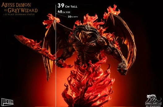 [BUNDLE] Hell Cat Studio 1/12 Grey Wizard Vs Abyss Demon Balrog Statue