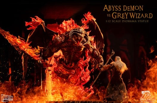 [BUNDLE] Hell Cat Studio 1/12 Grey Wizard Vs Abyss Demon Balrog Statue