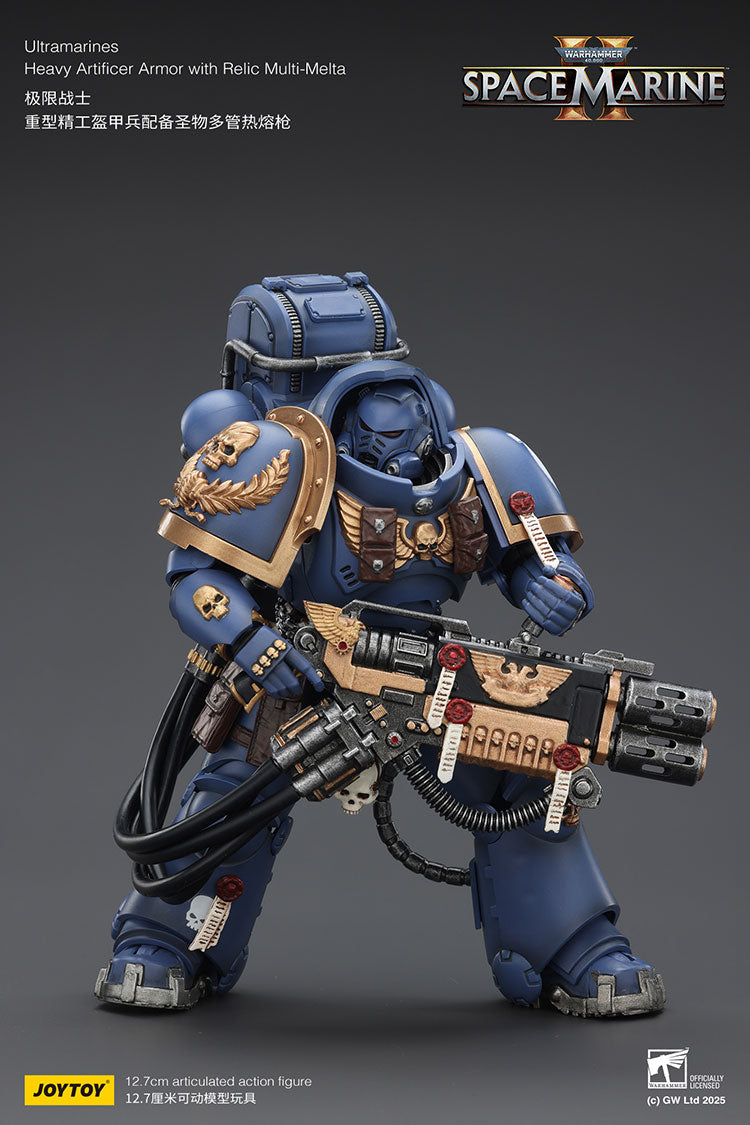 Joytoy 1/18 Warhammer 40k Space Marine Ultramarines - Heavy Artificer Armor with Relic Multi-Melta
