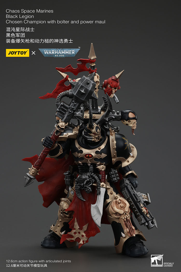 Joytoy 1/18 Warhammer 40k Chaos Space Marines Black Legion - Chosen Champion with Bolter and Power Maul