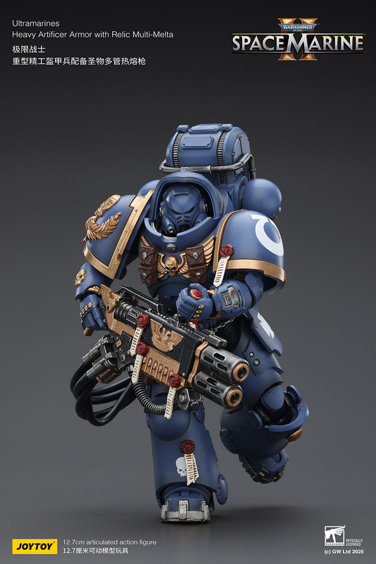 Joytoy 1/18 Warhammer 40k Space Marine Ultramarines - Heavy Artificer Armor with Relic Multi-Melta