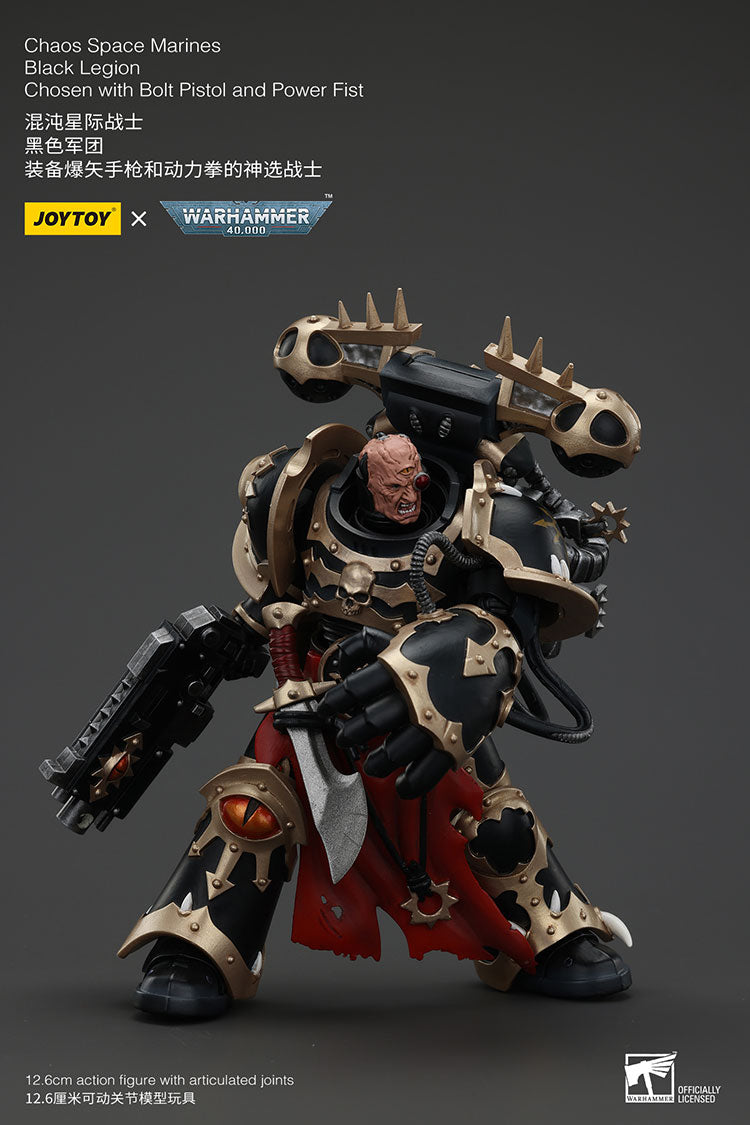 Joytoy 1/18 Warhammer 40k Chaos Space Marines Black Legion - Chosen with Bolt Pistol and Power Fist