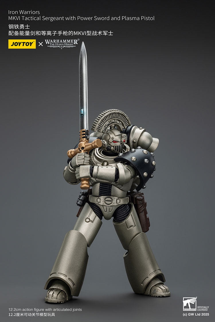 Joytoy 1/18 Warhammer The Horus Heresy Iron Warriors - MKVI Tactical Sergeant with Power Sword and Plasma Pistol