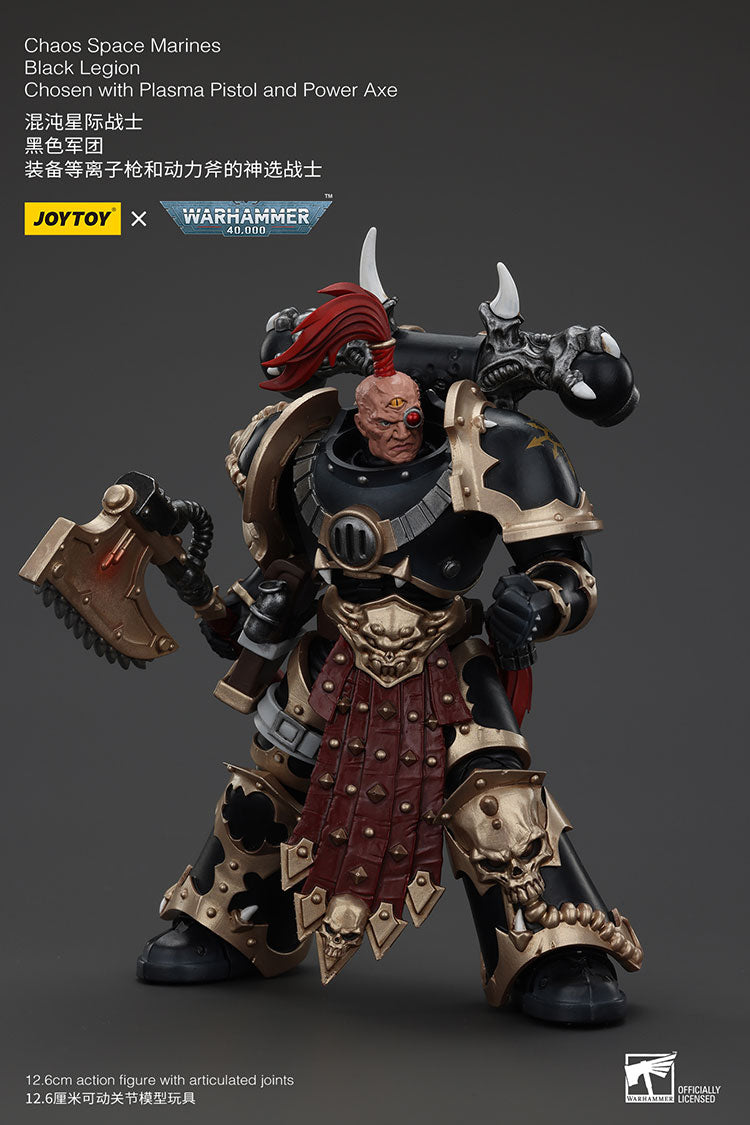 Joytoy 1/18 Warhammer 40k Chaos Space Marines Black Legion - Chosen with Plasma Pistol and Power Axe