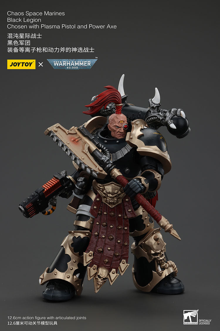 Joytoy 1/18 Warhammer 40k Chaos Space Marines Black Legion - Chosen with Plasma Pistol and Power Axe