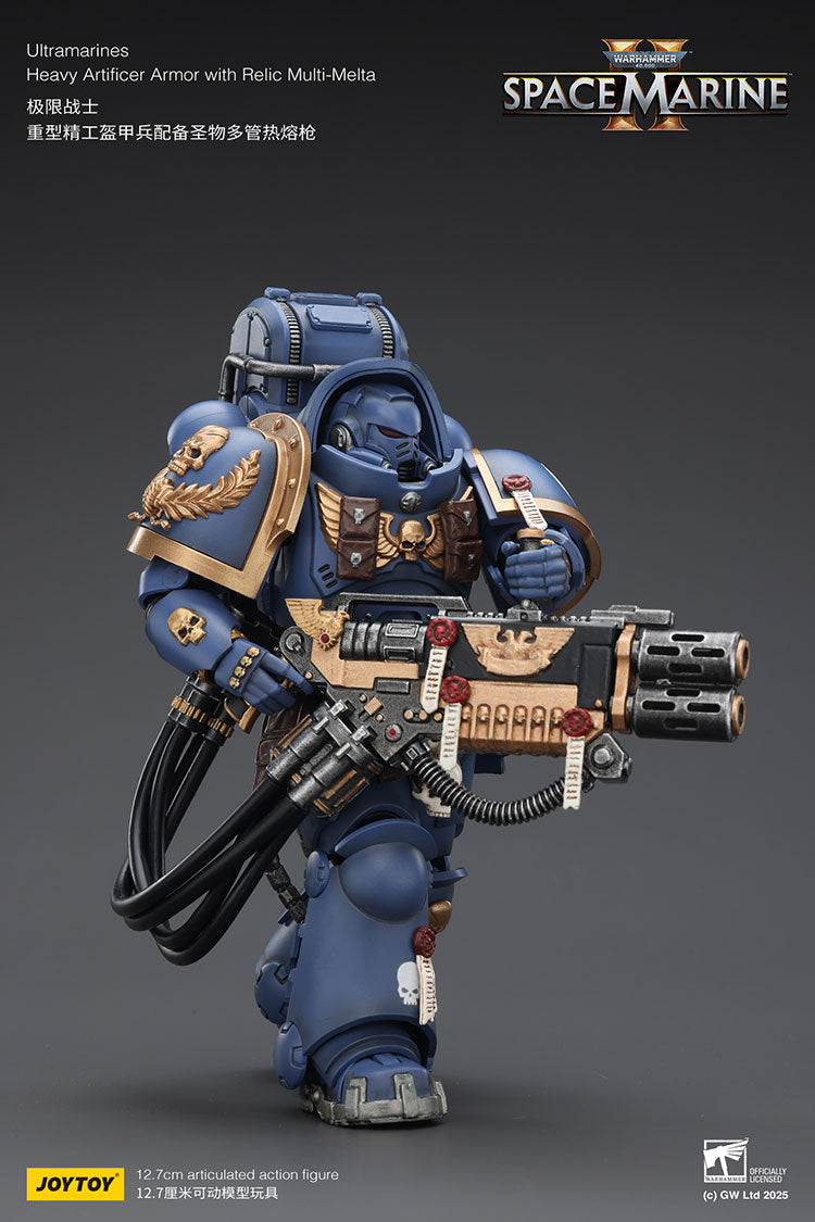 Joytoy 1/18 Warhammer 40k Space Marine Ultramarines - Heavy Artificer Armor with Relic Multi-Melta