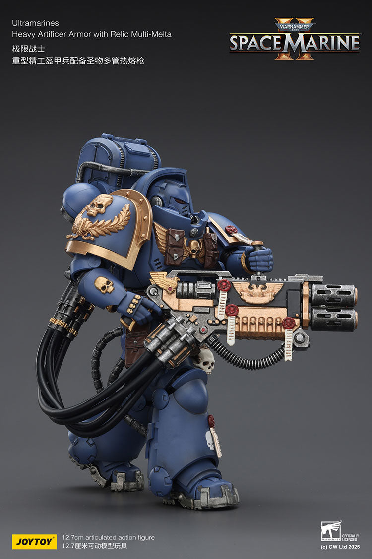 Joytoy 1/18 Warhammer 40k Space Marine Ultramarines - Heavy Artificer Armor with Relic Multi-Melta