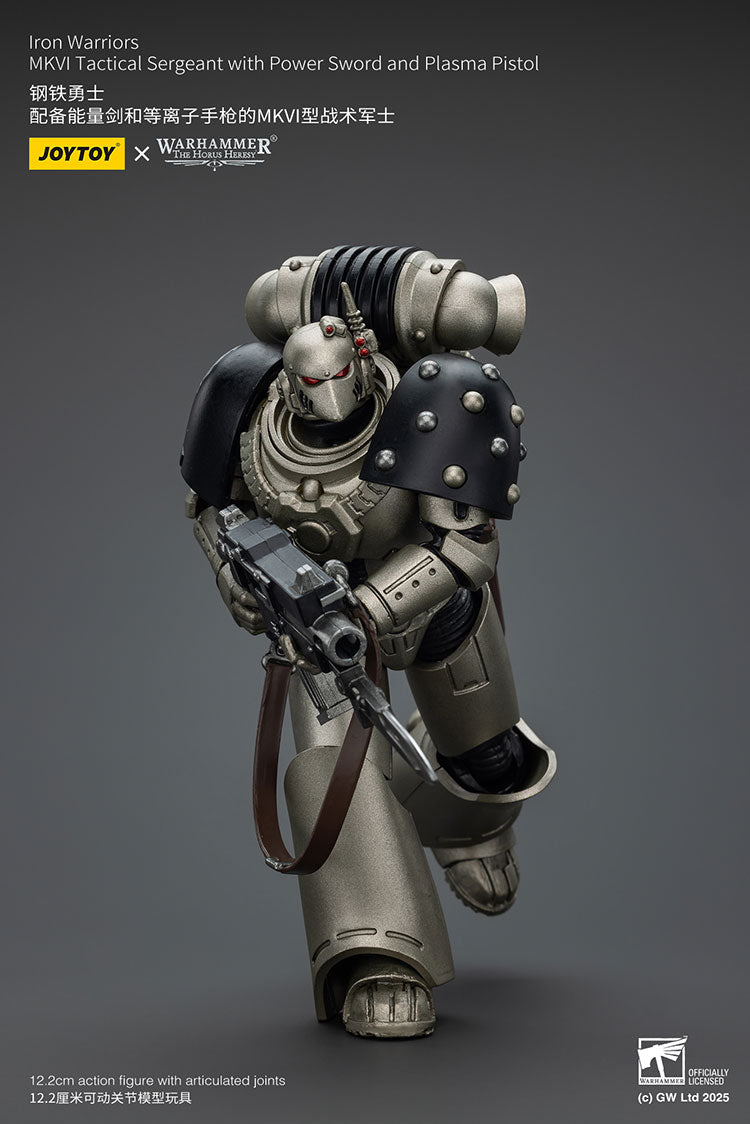 Joytoy 1/18 Warhammer The Horus Heresy Iron Warriors - MKVI Tactical Sergeant with Power Sword and Plasma Pistol