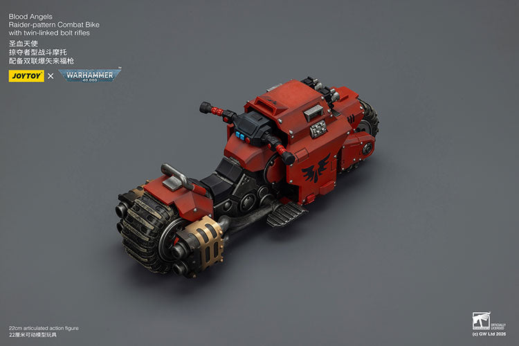 Joytoy 1/18 Warhammer 40K Blood Angels Raider Pattern Combat Bike with Twin Linked Bolt Rifles