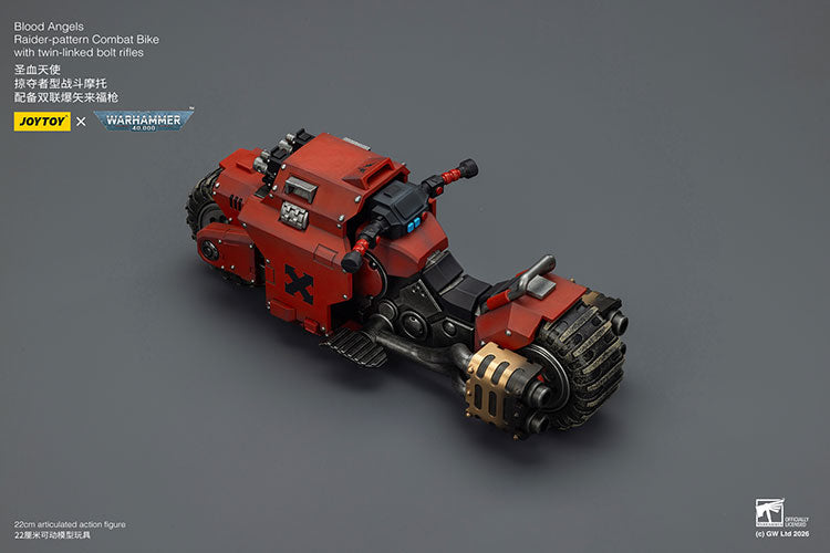 Joytoy 1/18 Warhammer 40K Blood Angels Raider Pattern Combat Bike with Twin Linked Bolt Rifles