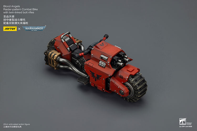 Joytoy 1/18 Warhammer 40K Blood Angels Raider Pattern Combat Bike with Twin Linked Bolt Rifles