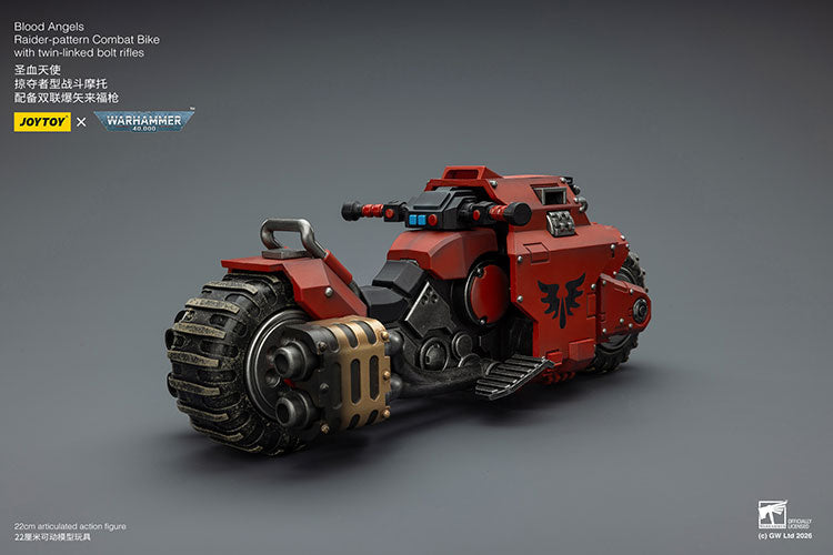Joytoy 1/18 Warhammer 40K Blood Angels Raider Pattern Combat Bike with Twin Linked Bolt Rifles