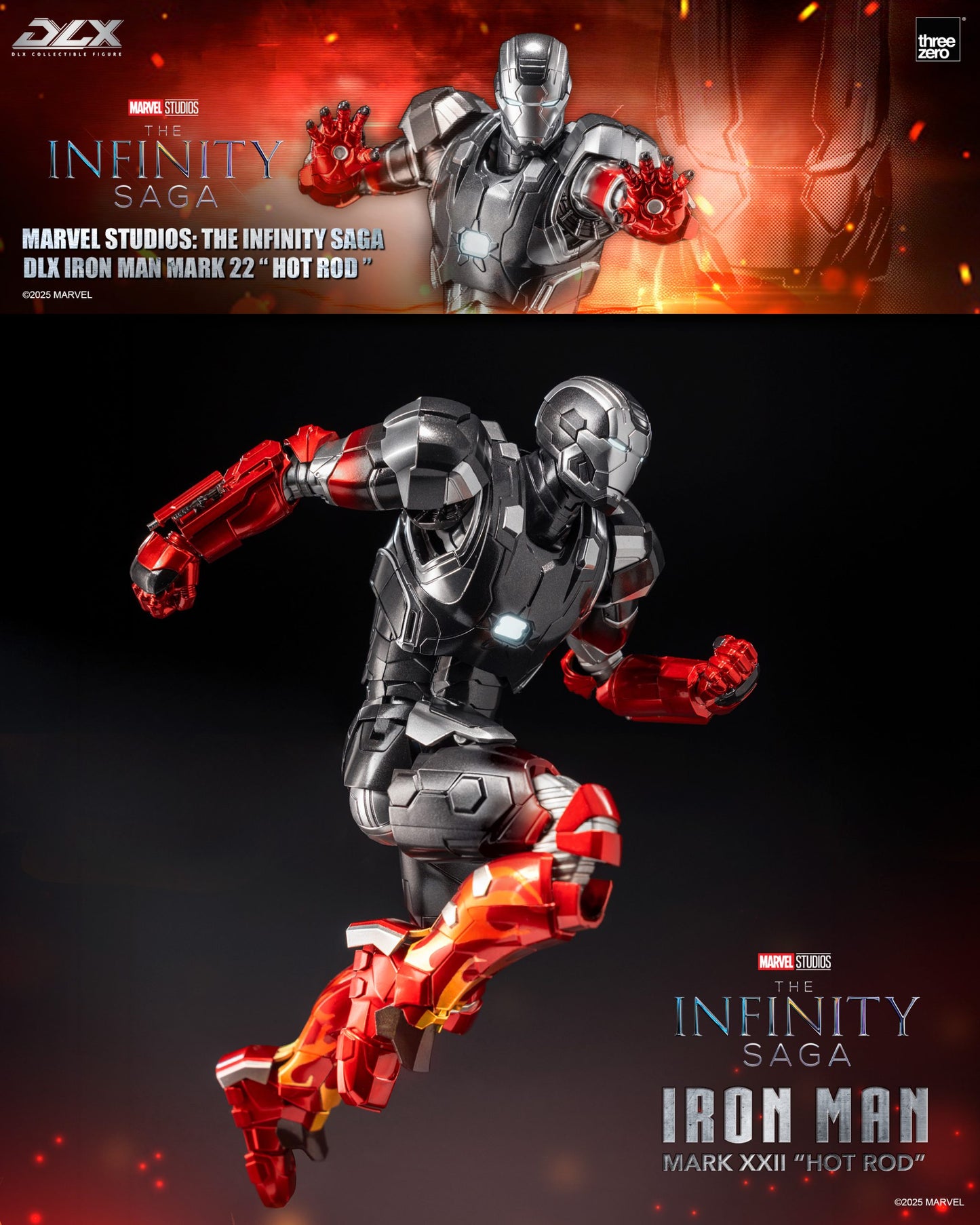 Threezero DLX Marvel Studios The Infinity Saga - Iron Man Mark 22 Hot Rod