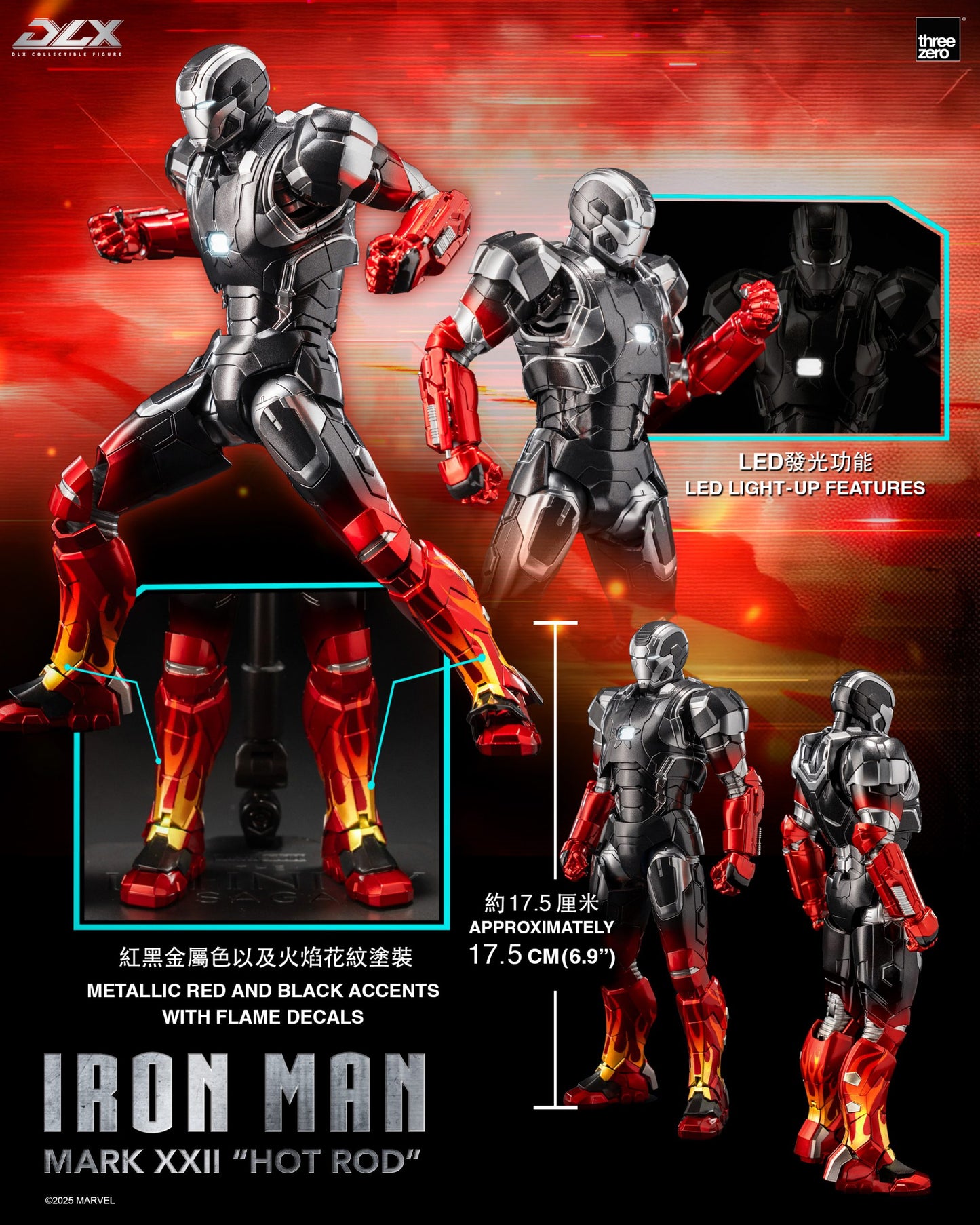 Threezero DLX Marvel Studios The Infinity Saga - Iron Man Mark 22 Hot Rod