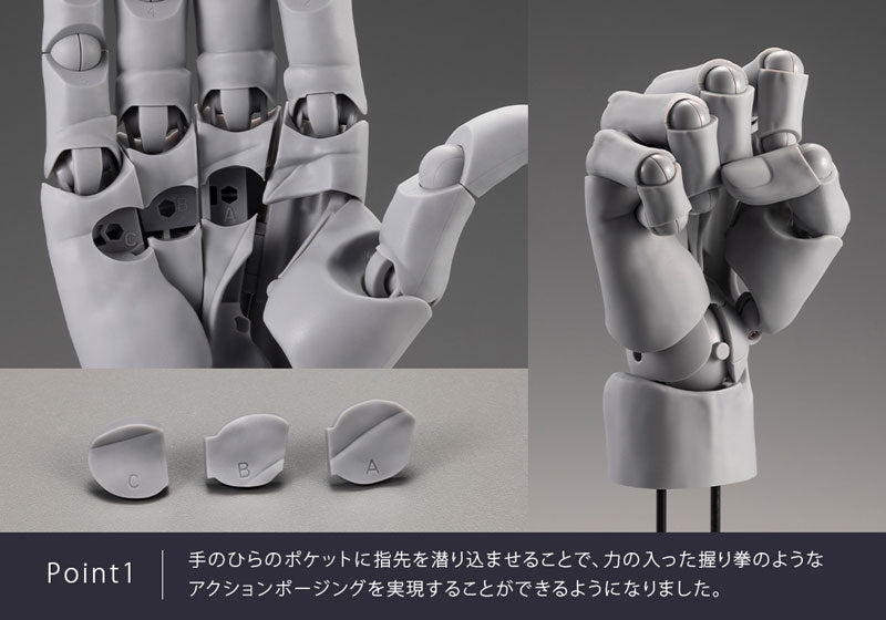 Kotobukiya ARTIST SUPPORT ITEM Takahiro Kagami Hand Model Men's Right Hand (Gray Version)