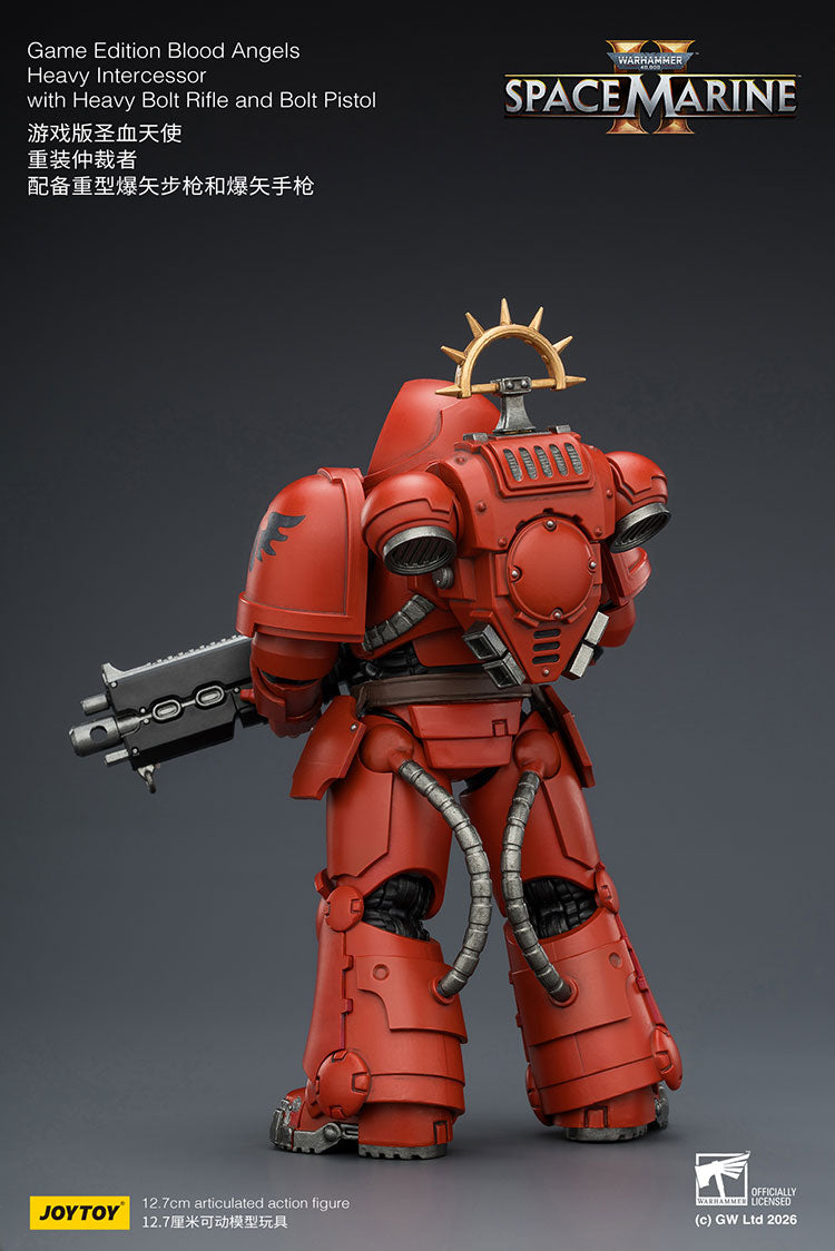 Joytoy 1/18 Warhammer Space Marine 2 Blood Angels Heavy Intercessor with Heavy Bolt Rifle and Bolt Pistol