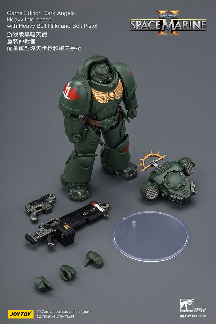 Joytoy 1/18 Warhammer Space Marine 2 Dark Angels Heavy Intercessor with Heavy Bolt Rifle and Bolt Pistol