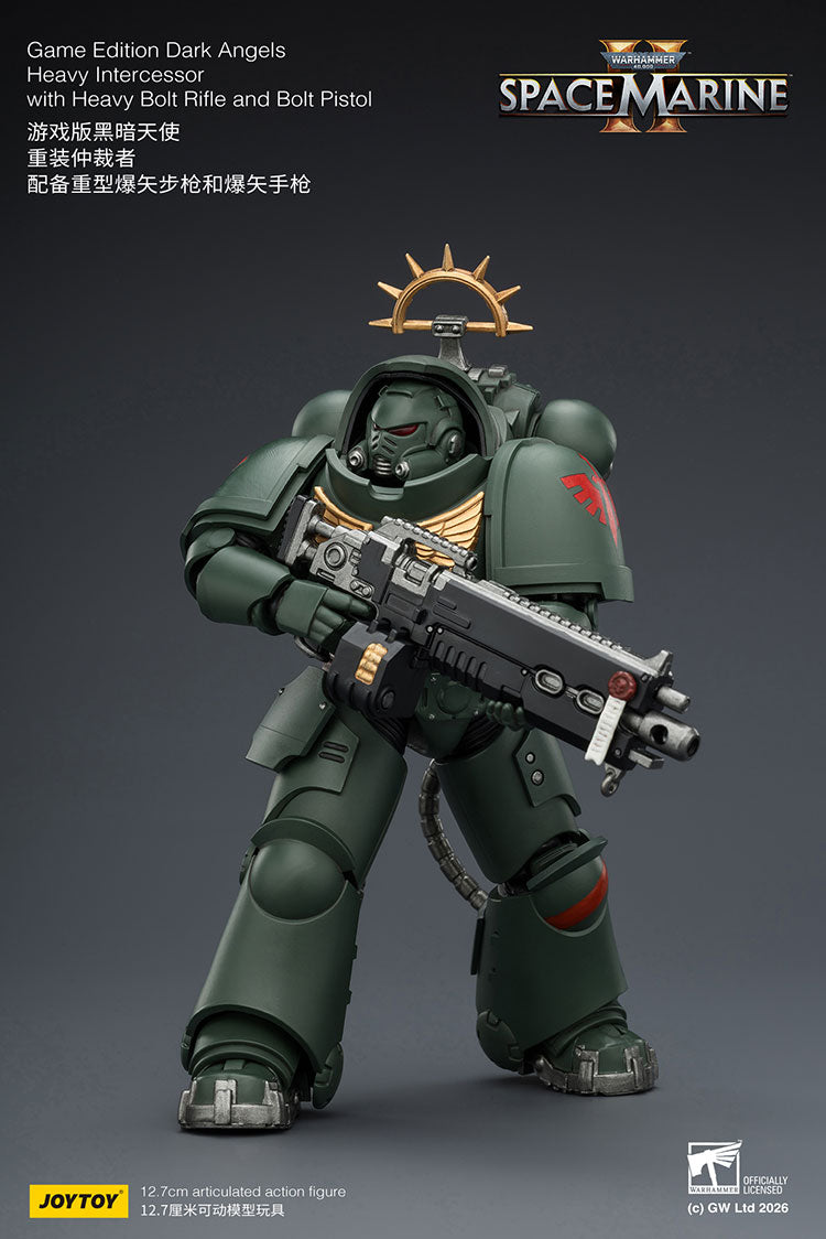 Joytoy 1/18 Warhammer Space Marine 2 Dark Angels Heavy Intercessor with Heavy Bolt Rifle and Bolt Pistol