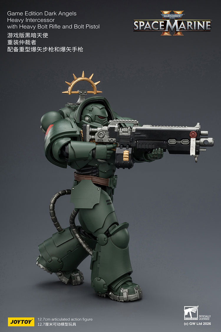 Joytoy 1/18 Warhammer Space Marine 2 Dark Angels Heavy Intercessor with Heavy Bolt Rifle and Bolt Pistol