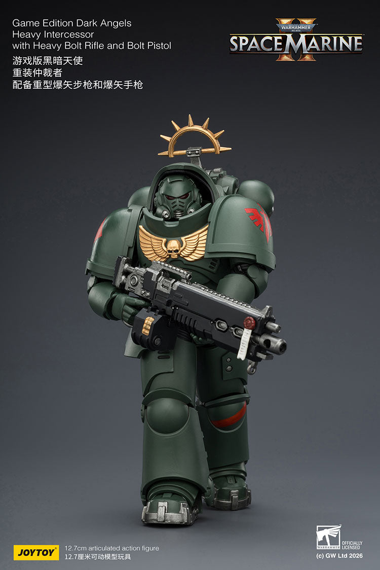 Joytoy 1/18 Warhammer Space Marine 2 Dark Angels Heavy Intercessor with Heavy Bolt Rifle and Bolt Pistol