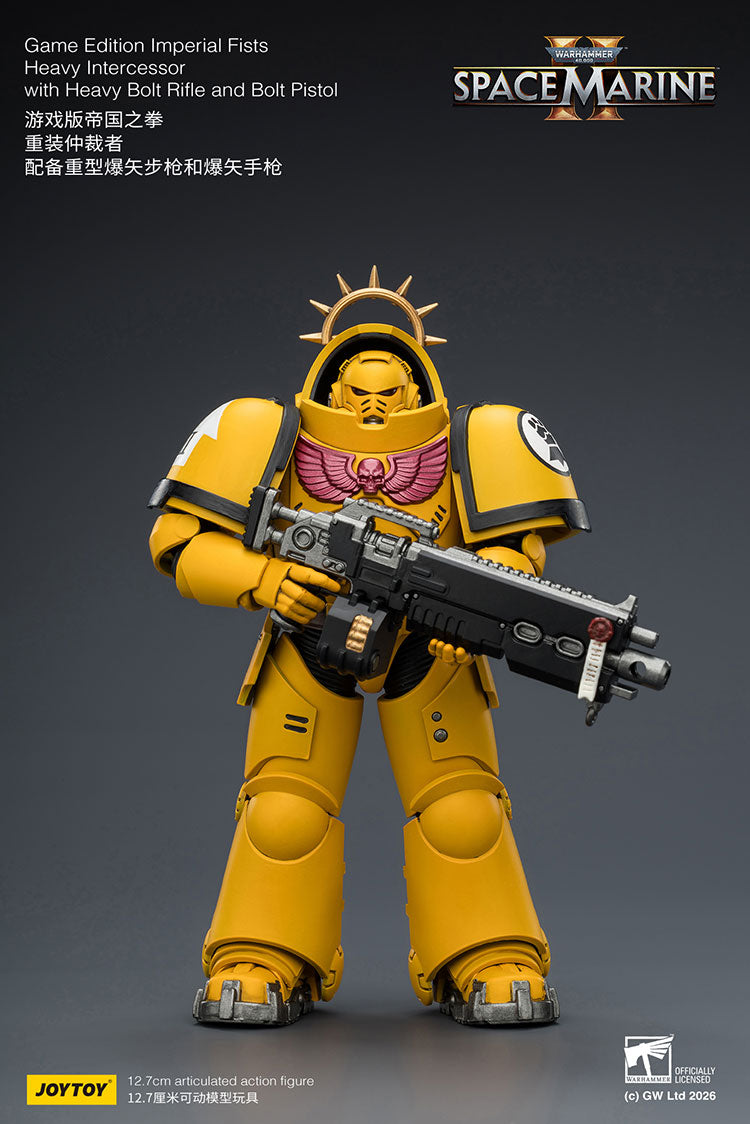 Joytoy 1/18 Warhammer Space Marine 2 Imperial Fists Heavy Intercessor with Heavy Bolt Rifle and Bolt Pistol