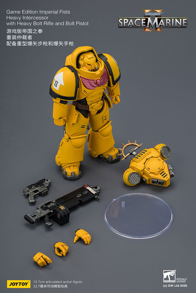 Joytoy 1/18 Warhammer Space Marine 2 Imperial Fists Heavy Intercessor with Heavy Bolt Rifle and Bolt Pistol