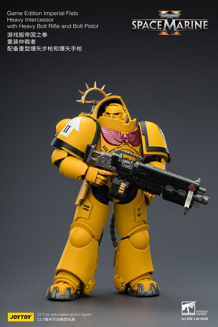 Joytoy 1/18 Warhammer Space Marine 2 Imperial Fists Heavy Intercessor with Heavy Bolt Rifle and Bolt Pistol
