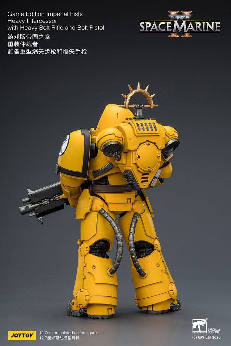 Joytoy 1/18 Warhammer Space Marine 2 Imperial Fists Heavy Intercessor with Heavy Bolt Rifle and Bolt Pistol