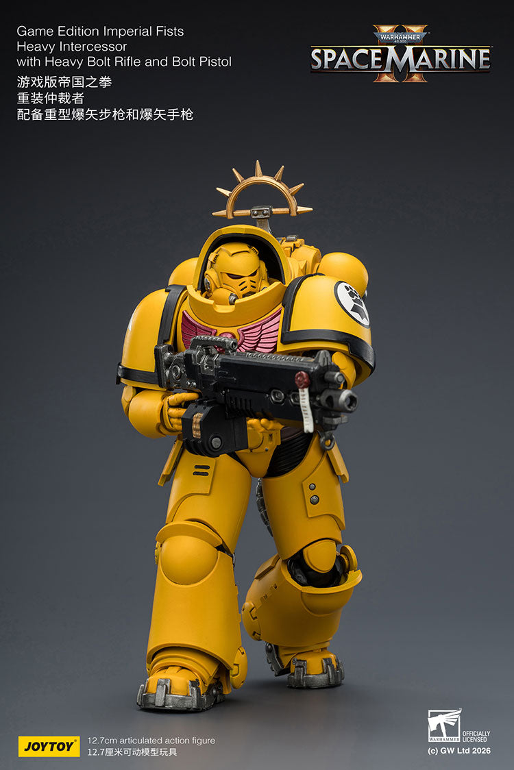 Joytoy 1/18 Warhammer Space Marine 2 Imperial Fists Heavy Intercessor with Heavy Bolt Rifle and Bolt Pistol