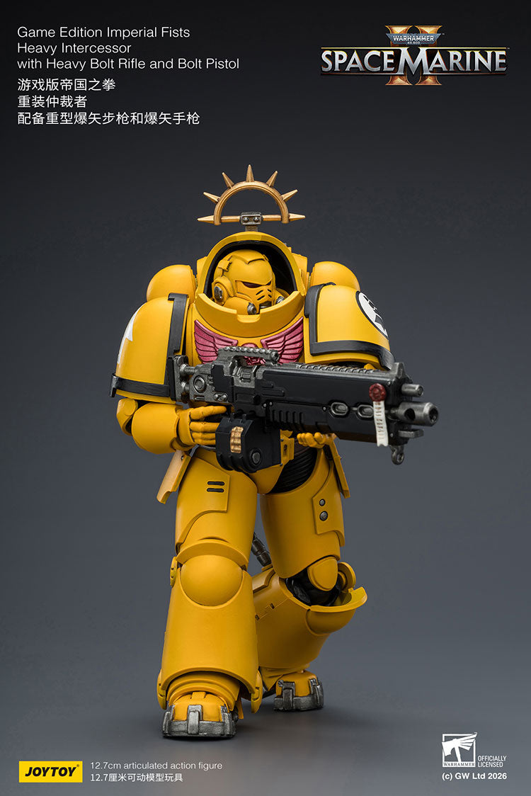 Joytoy 1/18 Warhammer Space Marine 2 Imperial Fists Heavy Intercessor with Heavy Bolt Rifle and Bolt Pistol