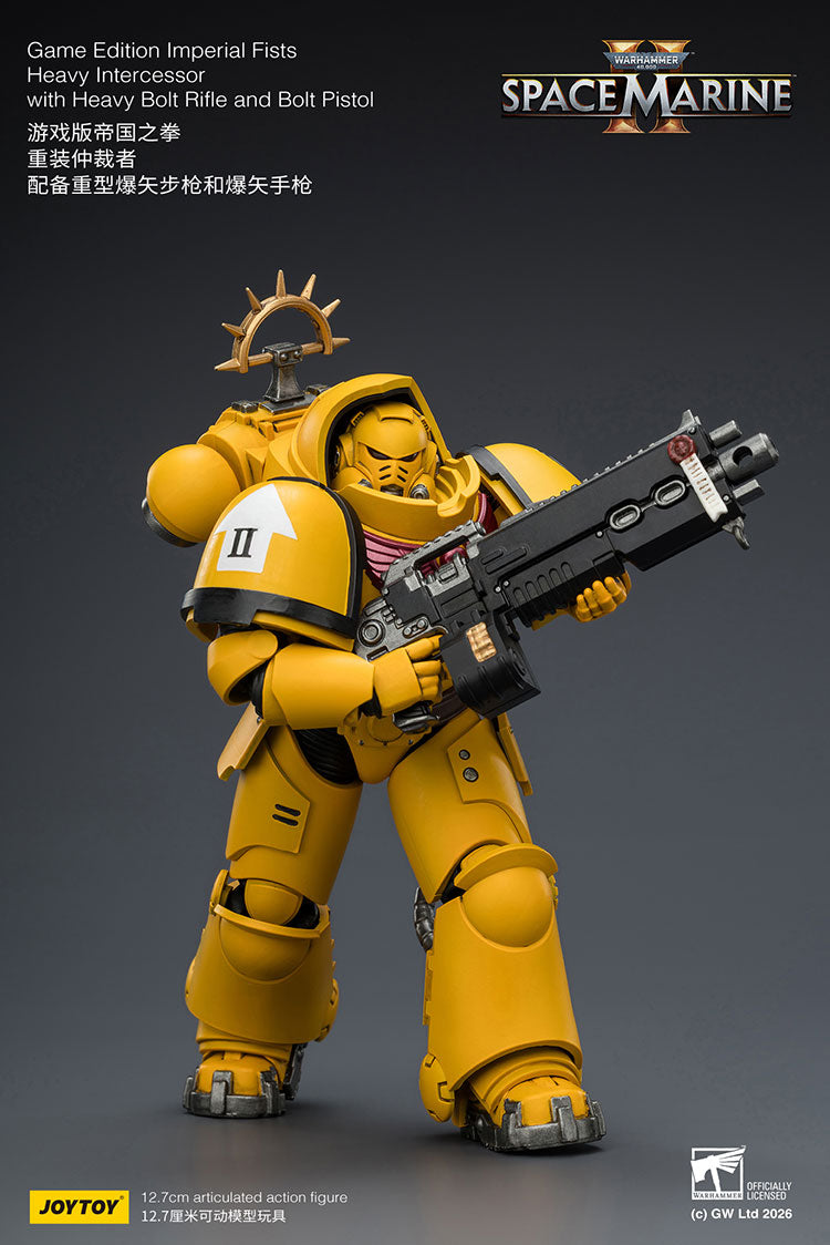 Joytoy 1/18 Warhammer Space Marine 2 Imperial Fists Heavy Intercessor with Heavy Bolt Rifle and Bolt Pistol