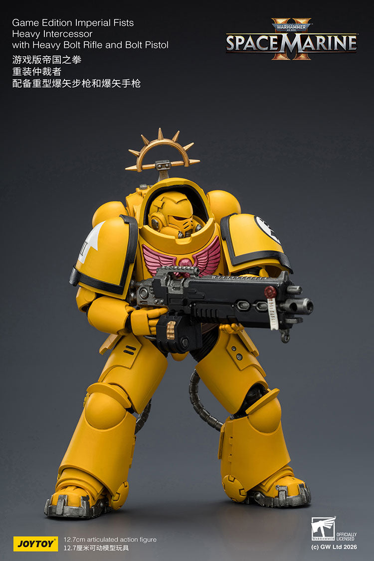 Joytoy 1/18 Warhammer Space Marine 2 Imperial Fists Heavy Intercessor with Heavy Bolt Rifle and Bolt Pistol