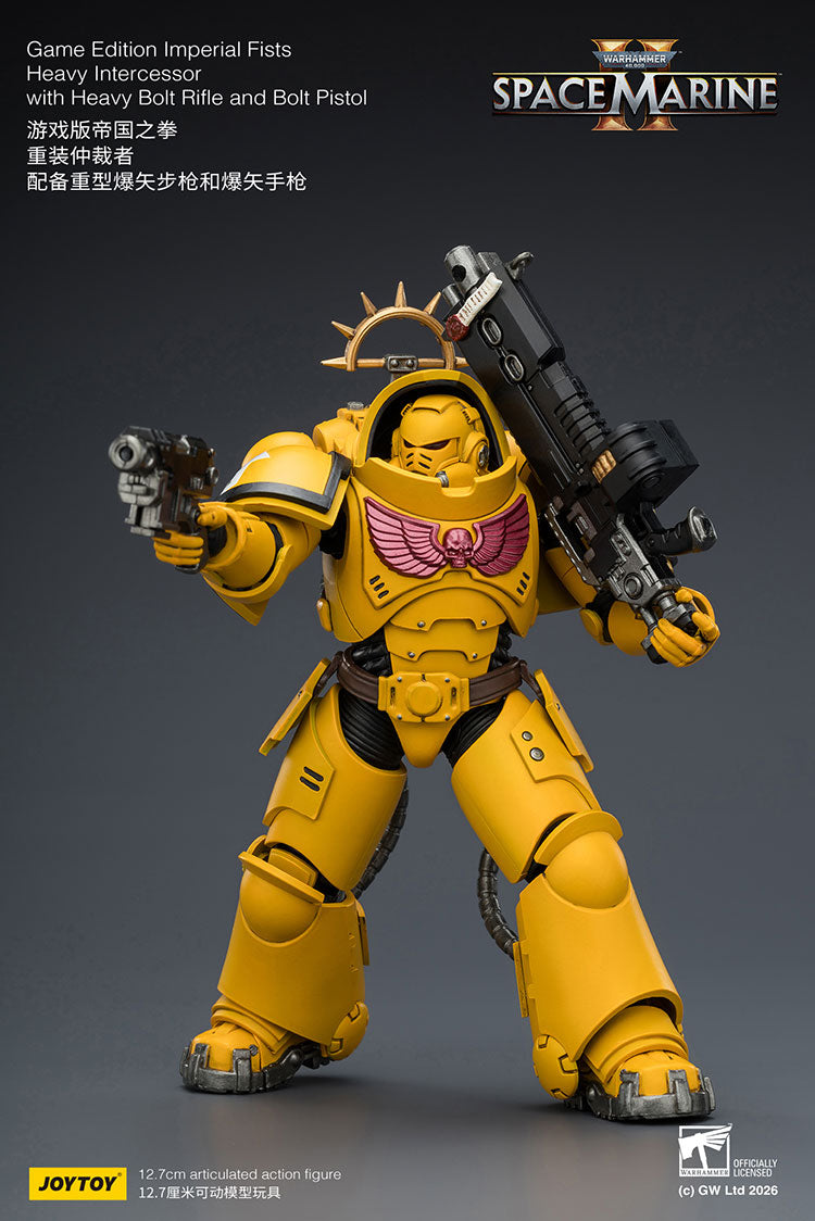 Joytoy 1/18 Warhammer Space Marine 2 Imperial Fists Heavy Intercessor with Heavy Bolt Rifle and Bolt Pistol