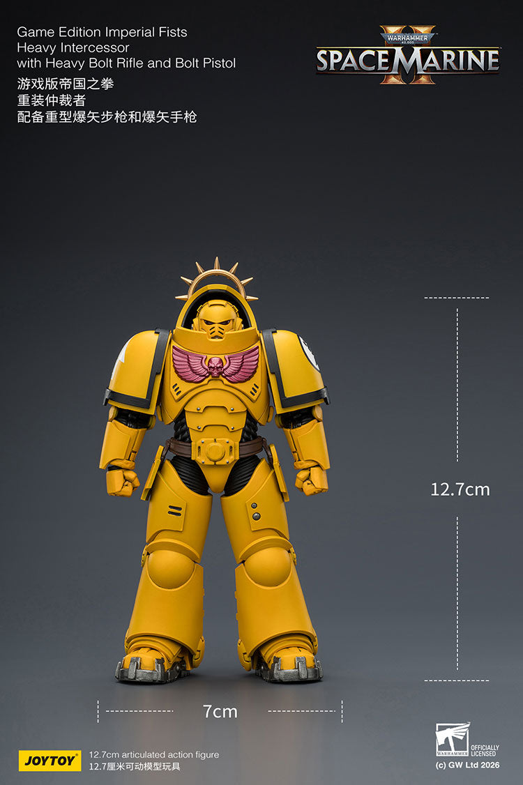 Joytoy 1/18 Warhammer Space Marine 2 Imperial Fists Heavy Intercessor with Heavy Bolt Rifle and Bolt Pistol