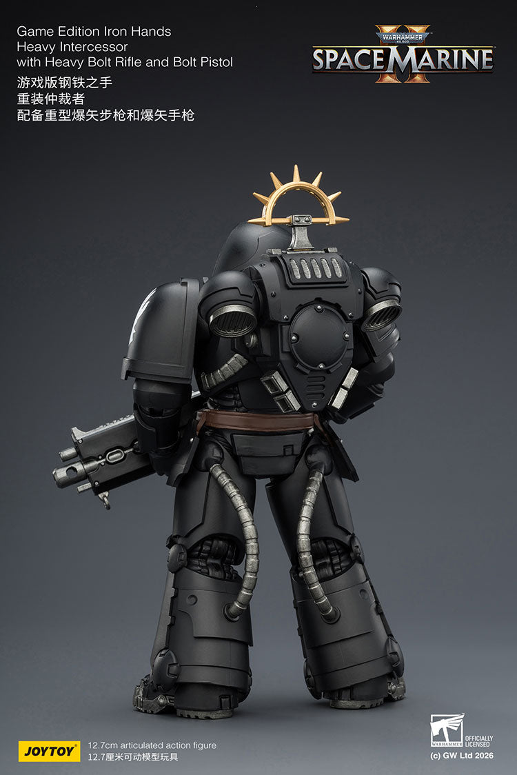 Joytoy 1/18 Warhammer Space Marine 2 Iron Hands Heavy Intercessor with Heavy Bolt Rifle and Bolt Pistol