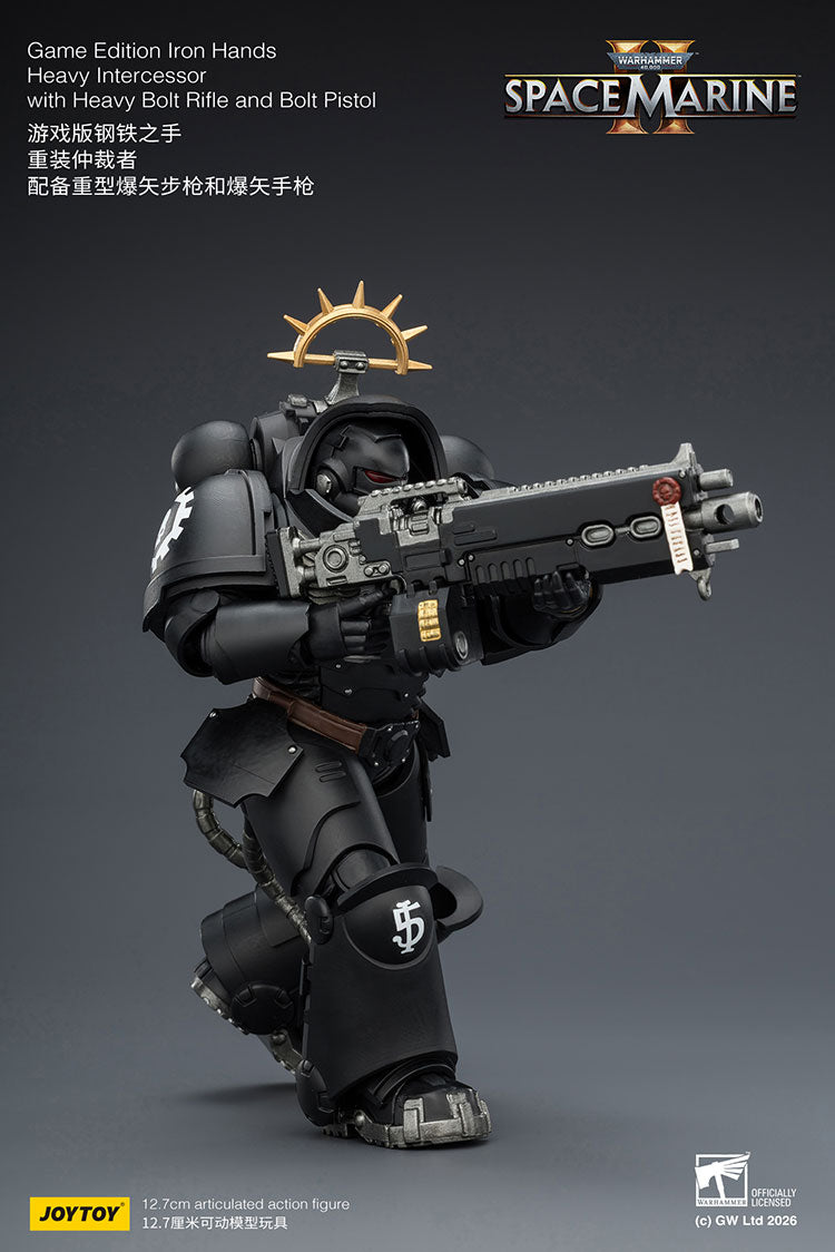 Joytoy 1/18 Warhammer Space Marine 2 Iron Hands Heavy Intercessor with Heavy Bolt Rifle and Bolt Pistol